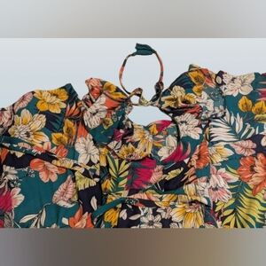 Flying Tomato Multicolor Tropical Maxi Pantsuit Romper Size M